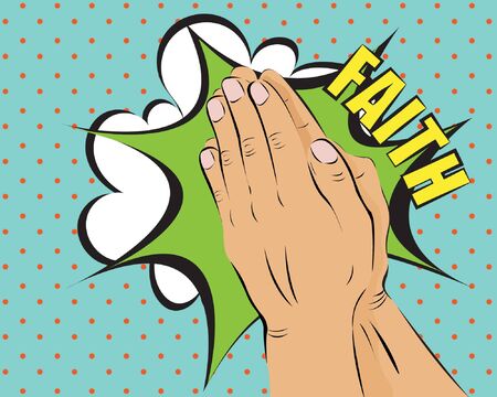 Faith Illustration of Hands Togetherのイラスト素材