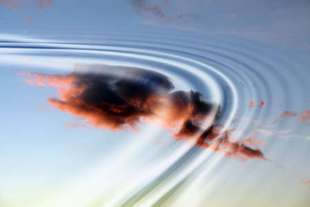 Sky reflection on the waterの写真素材