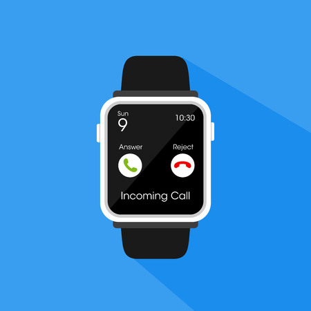 Smartwatch getting incoming callのイラスト素材