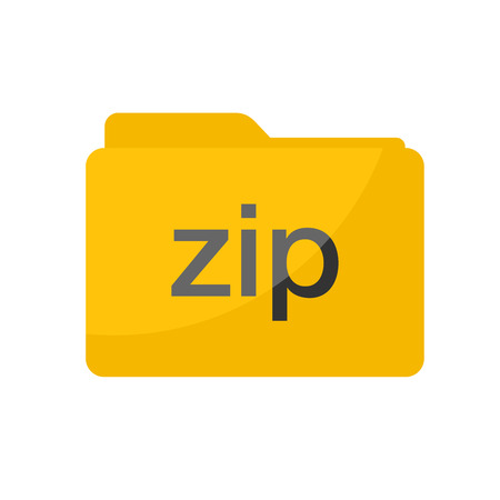 Simple Flat minimalist zip file folder iconのイラスト素材