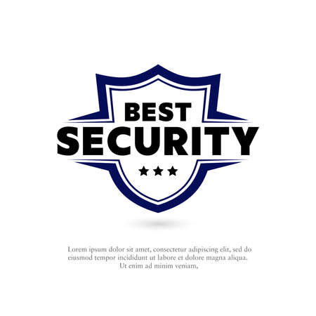 Vector illustration of a shield with the word best protection. Suitable for design elements from protection guarantees, security company logos, and guarantees of the best quality of an item.のイラスト素材