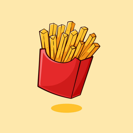 French fries vector illustration. French fries cartoon. Suitable for fast food menu design.