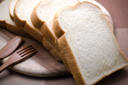 white bread served with butter eat in the morning