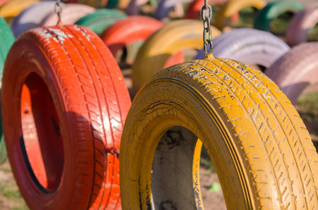 Colorful Tires Playground,children painted.