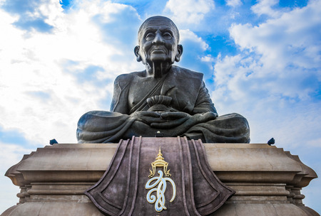Luang Phor Tuad Statue, Wat Huai Mongkhon, Hua Hin, Prachuap Khiri Khan, Thailandの写真素材