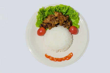 Enjoy eating , Smile in dishの写真素材