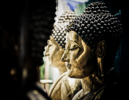 Buddha statues , Face of gold buddha, Thailand ,Asiaの写真素材