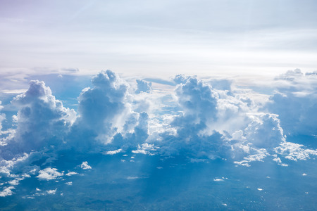 clouds. view from the window of an airplane flying in the clouds