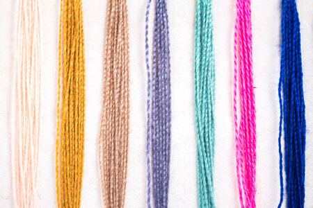 sewing threads for embroidery on white background