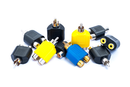 RCA Connecter Audio of video an adapter isolated on a white background