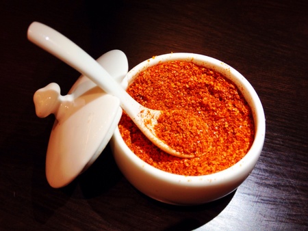 Red Hot Cayenne Pepper in a containerの素材