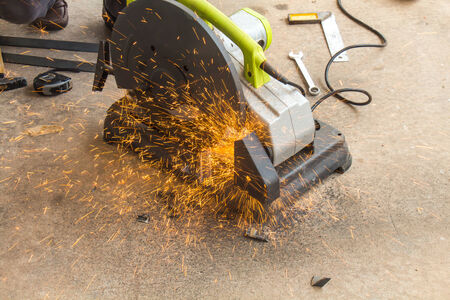 Worker are cutting steelの写真素材