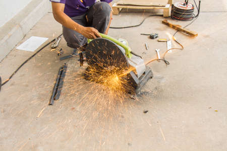 Worker are cutting steelの写真素材