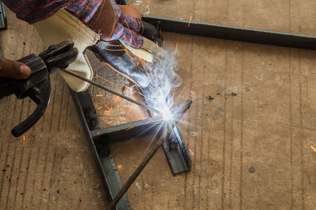 Worker are welding steelの写真素材