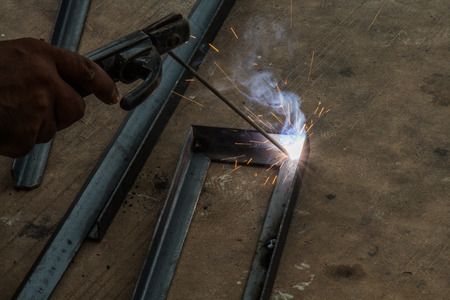 Worker are welding steelの写真素材
