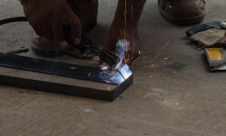 Worker are welding steelの写真素材
