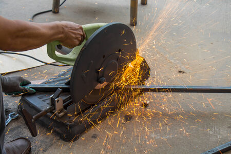 Worker are cutting steelの写真素材