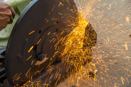 Worker are cutting steelの写真素材