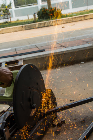 Worker are cutting steelの写真素材