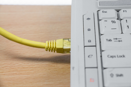 Internet Network cables are connected to computer
