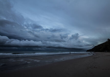 Sea on a rainy dayの写真素材
