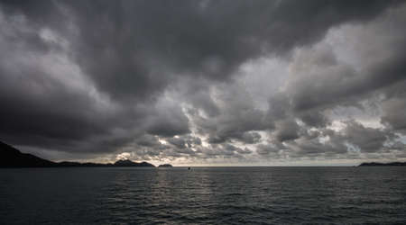 Sea on a rainy dayの写真素材