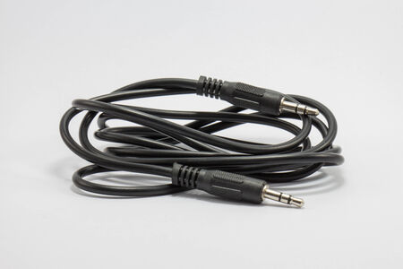 Stereo audio cable isolated on white