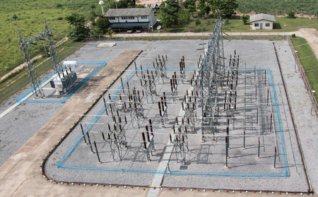Sub station 115 22 kV outdoor type bird eye view from antennan tower 32 meter