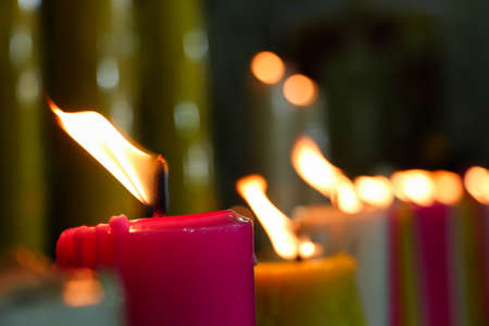 Burning candlesの写真素材