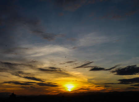 Sunrise with beautiful sky at twilight timeの写真素材