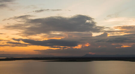 Sunset with beautiful sky at twilight timeの写真素材