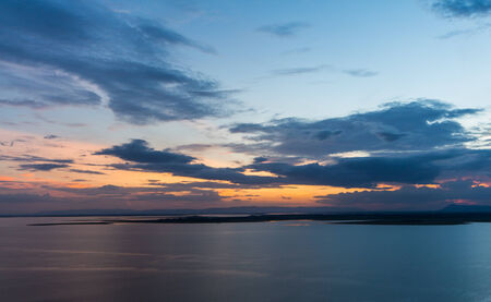 Sunset with beautiful sky at twilight timeの写真素材