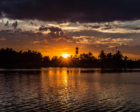 Sunset with beautiful  sky at twilight timeの写真素材