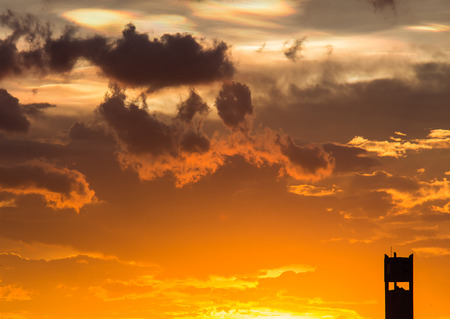 Sunset with beautiful  sky at twilight timeの写真素材