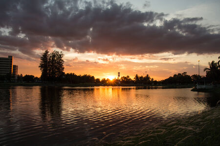 Sunset with beautiful  sky at twilight timeの写真素材