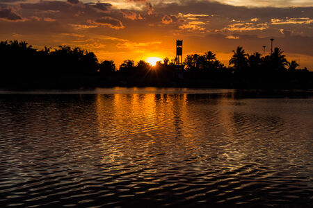 Sunset with beautiful  sky at twilight timeの写真素材