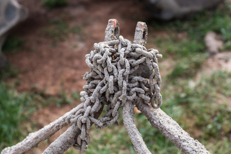 Chain locks Tractor bladeの写真素材