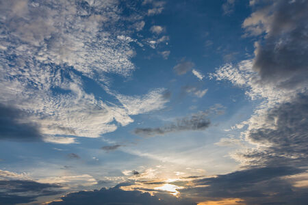 Sunset with beautiful sky at twilight timeの写真素材