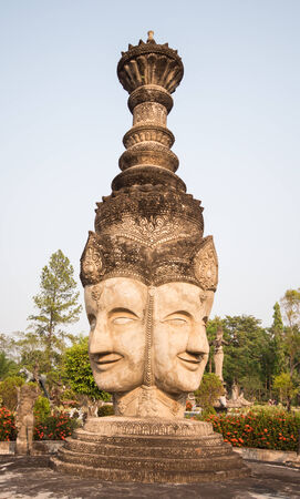 Three face buddha statuesの写真素材