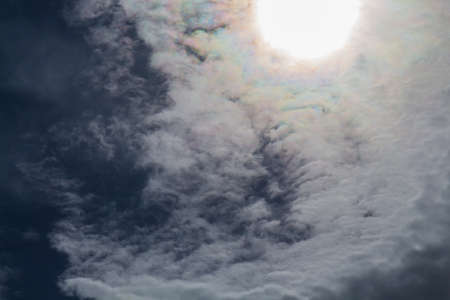 Sunlight and clouds on the blue sky in cloudy days