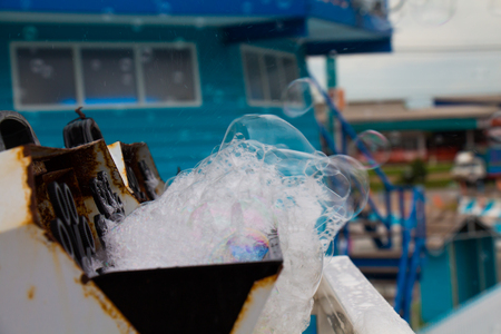 Bubble Machine for use in the eventの写真素材
