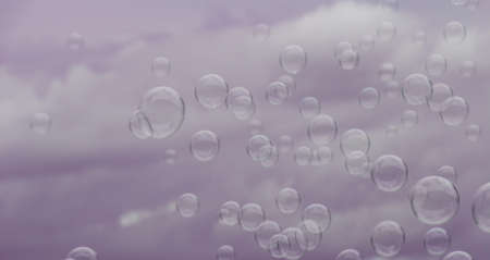Beautiful abstract soap bubble backgroundの写真素材