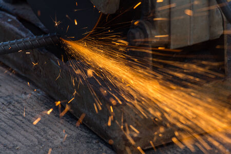 Worker are cutting steelの写真素材