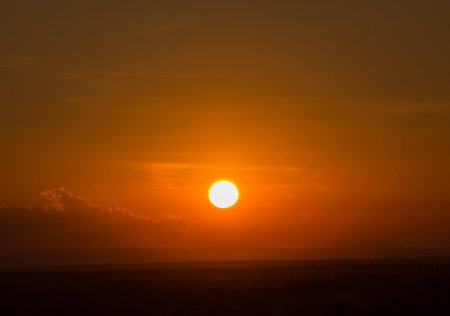 Beautiful sunset orange backgroundの写真素材
