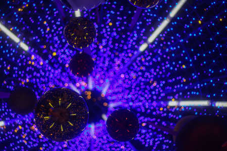 Christmas blue lighting backgroundの写真素材