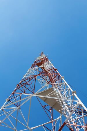 Botton view communication tower 73 meterの写真素材