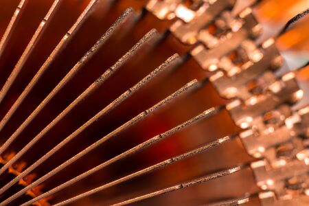 Close up of the edges of  CPU computer heat sink.の写真素材