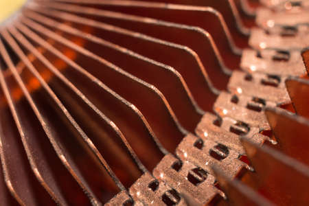 Close up of CPU computer heat sink.の写真素材