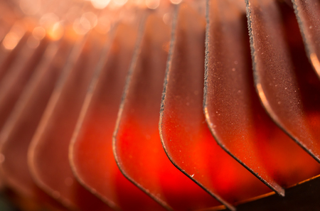 Close up of the edges of  CPU computer heat sink.の写真素材