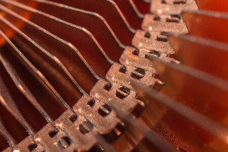 Close up of CPU computer heat sink.Select focus.の写真素材